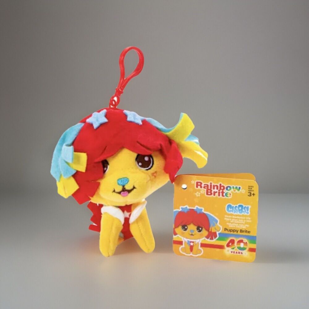 🔥CheeBee Rainbow Brite Puppy Brite 4" PLUSH Backpack Clip Keychain BNWT🔥